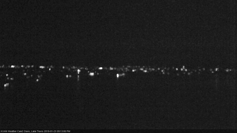 Lake Travis webcam, January 23, 2019 8:15 PM CT