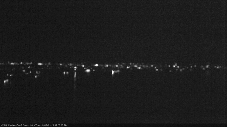 Lake Travis webcam, January 23, 2019 8:30 PM CT