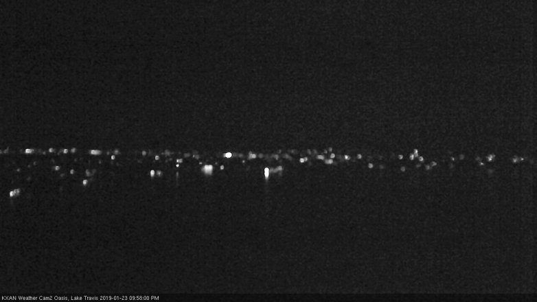 Lake Travis webcam, January 23, 2019 9:00 PM CT