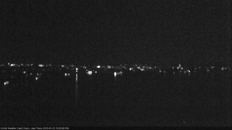 Lake Travis webcam, January 23, 2019 9:30 PM CT