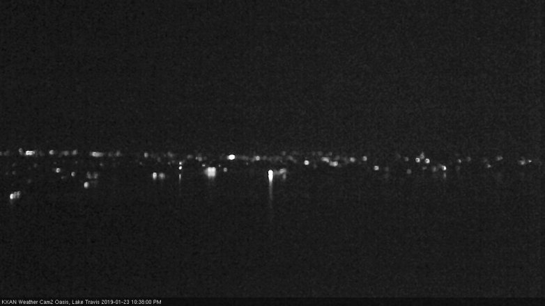 Lake Travis webcam, January 23, 2019 9:40 PM CT