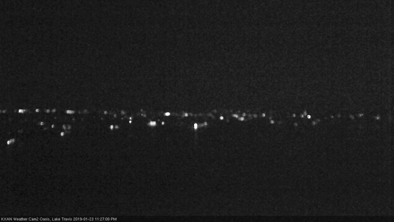 Lake Travis webcam, January 23, 2019 10:30 PM CT