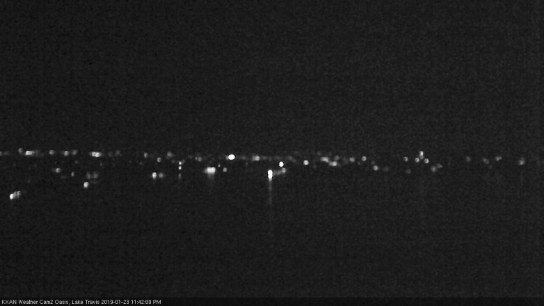 Lake Travis webcam, January 23, 2019 10:45 PM CT