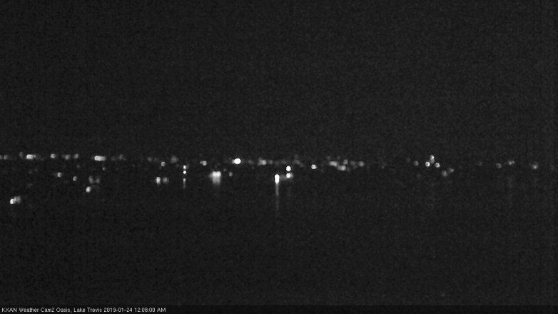 Lake Travis webcam, January 23, 2019 11:10 PM CT