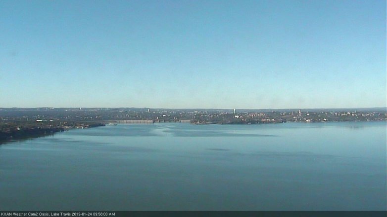 Lake Travis webcam, January 24, 2019 9:00 AM CT