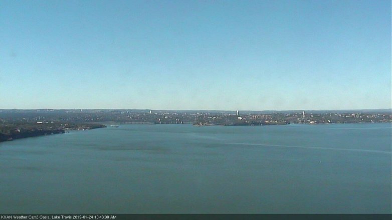 Lake Travis webcam, January 24, 2019 9:45 AM CT