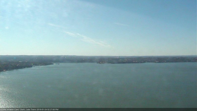 Lake Travis webcam, January 24, 2019 1:30 PM CT