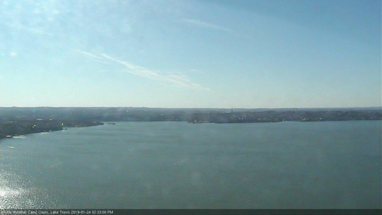 Lake Travis webcam, January 24, 2019 1:35 PM CT