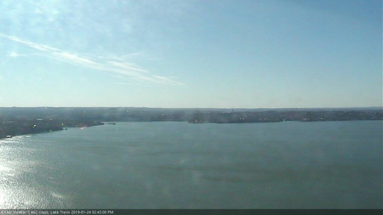 Lake Travis webcam, January 24, 2019 1:45 PM CT