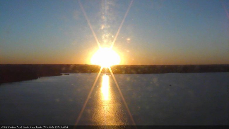 Lake Travis webcam, January 24, 2019 4:55 PM CT
