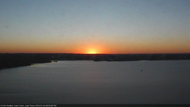 Lake Travis webcam, January 24, 2019 5:05 PM CT