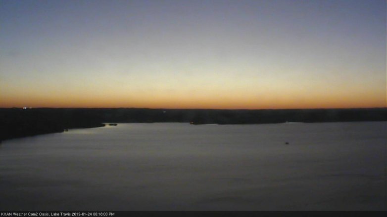 Lake Travis webcam, January 24, 2019 5:20 PM CT