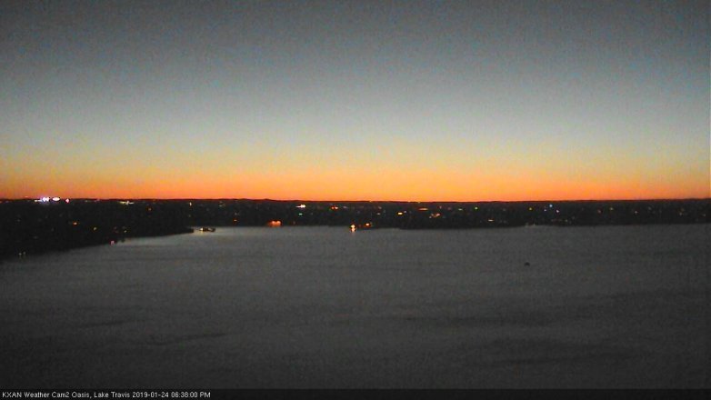 Lake Travis webcam, January 24, 2019 5:40 PM CT