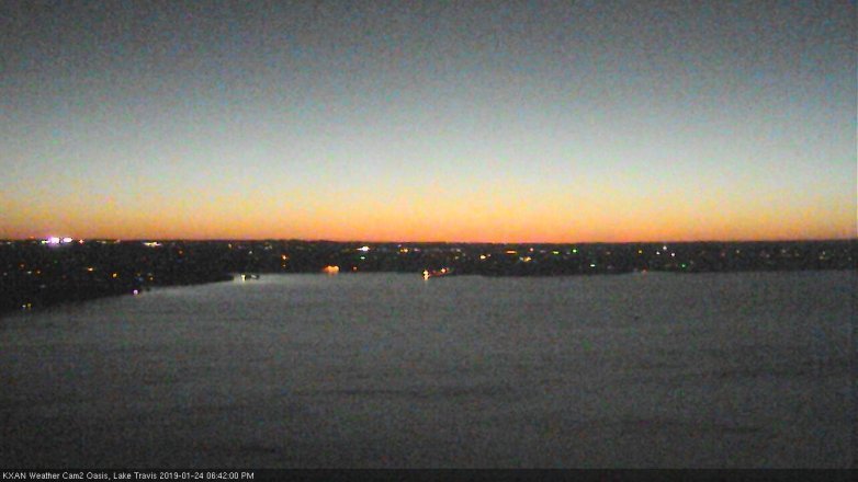 Lake Travis webcam, January 24, 2019 5:45 PM CT