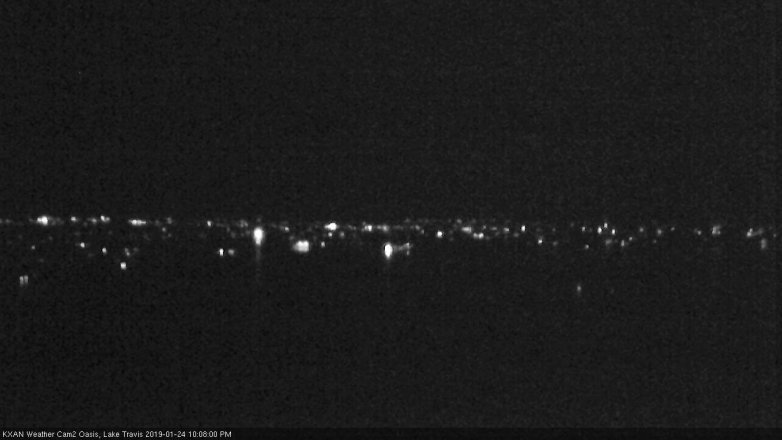 Lake Travis webcam, January 24, 2019 9:10 PM CT
