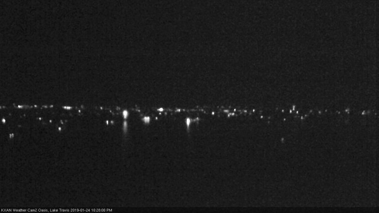 Lake Travis webcam, January 24, 2019 9:30 PM CT