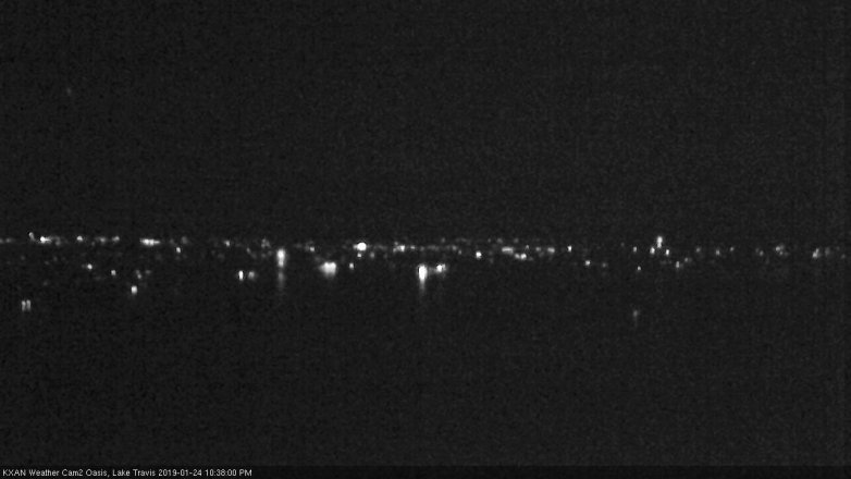 Lake Travis webcam, January 24, 2019 9:40 PM CT