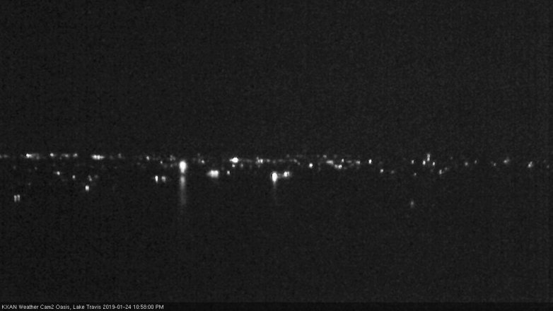 Lake Travis webcam, January 24, 2019 10:00 PM CT