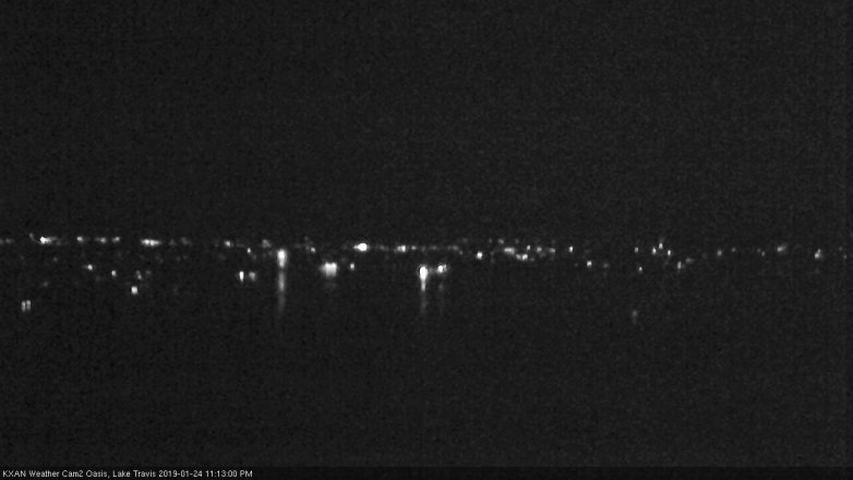 Lake Travis webcam, January 24, 2019 10:15 PM CT