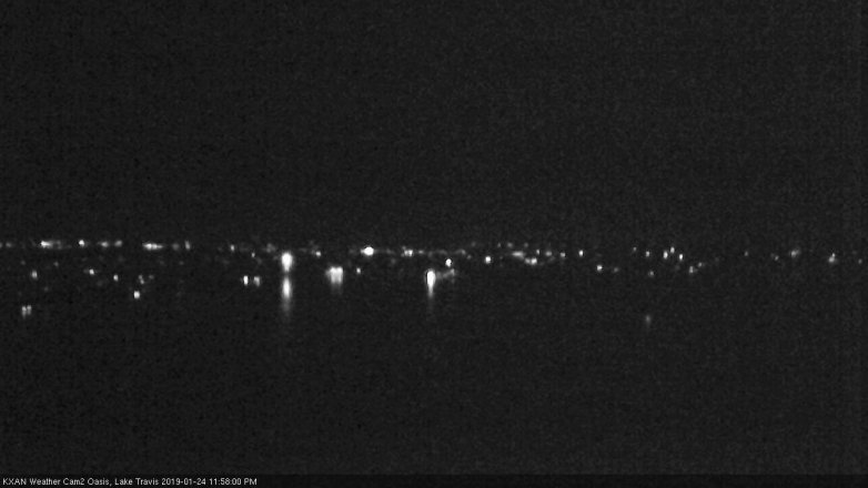 Lake Travis webcam, January 24, 2019 11:00 PM CT