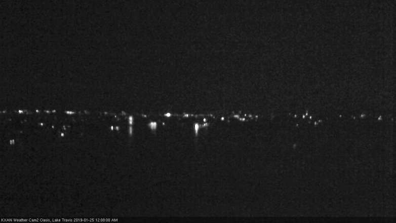 Lake Travis webcam, January 24, 2019 11:10 PM CT