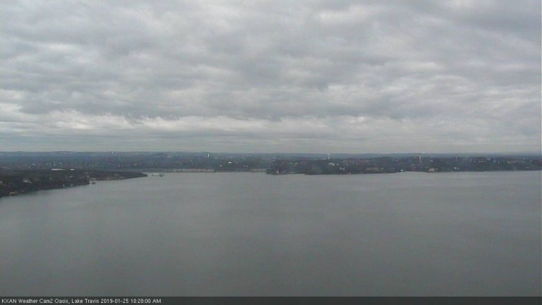 Lake Travis webcam, January 25, 2019 9:30 AM CT