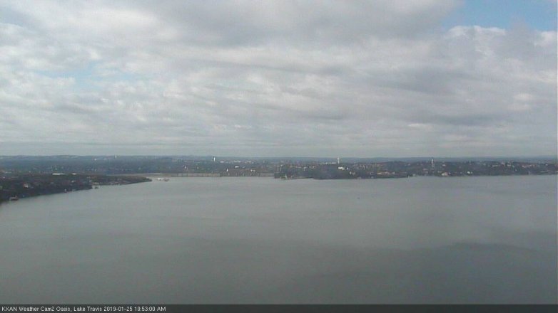 Lake Travis webcam, January 25, 2019 9:55 AM CT