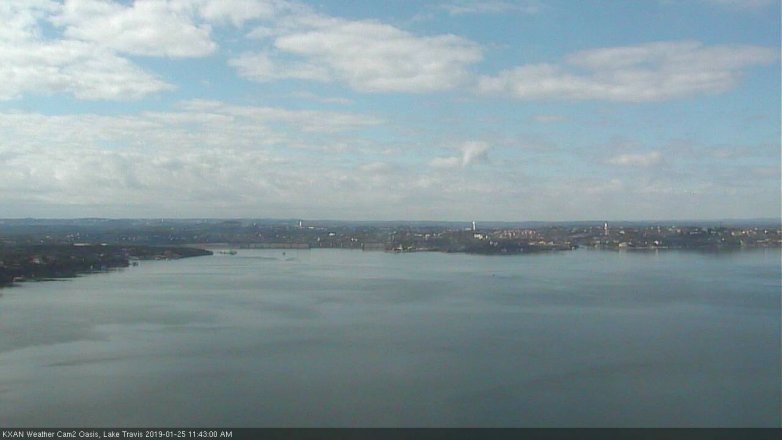 Lake Travis webcam, January 25, 2019 10:45 AM CT