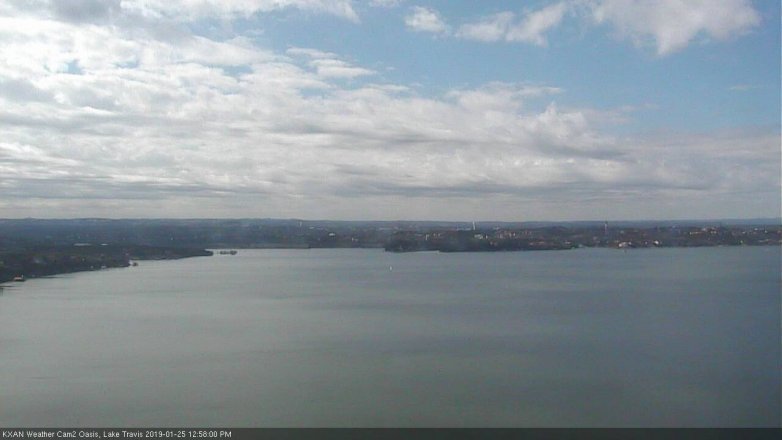 Lake Travis webcam, January 25, 2019 12:00 PM CT