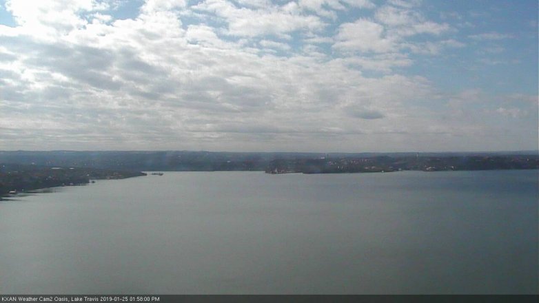 Lake Travis webcam, January 25, 2019 1:00 PM CT