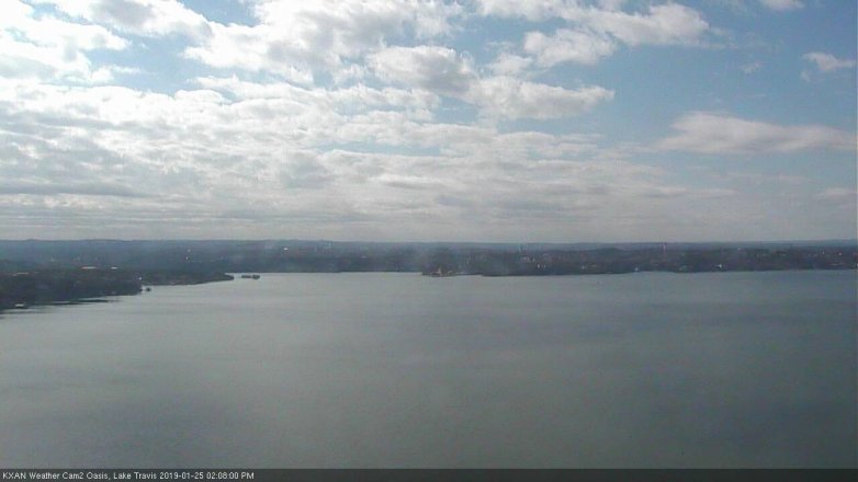 Lake Travis webcam, January 25, 2019 1:10 PM CT