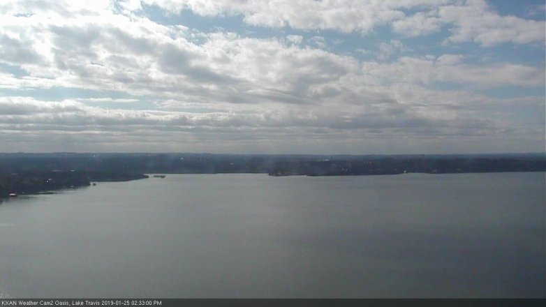 Lake Travis webcam, January 25, 2019 1:35 PM CT