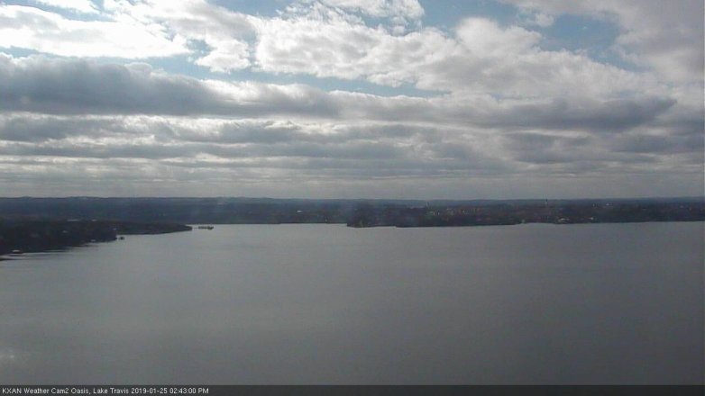 Lake Travis webcam, January 25, 2019 1:45 PM CT