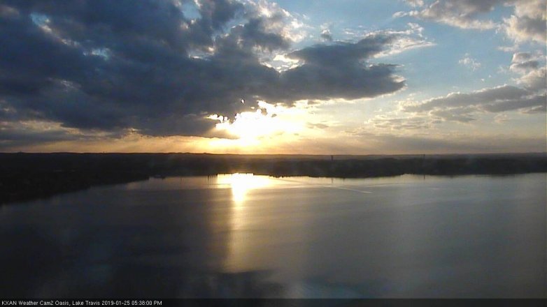 Lake Travis webcam, January 25, 2019 4:40 PM CT