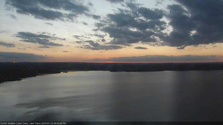 Lake Travis webcam, January 25, 2019 5:10 PM CT