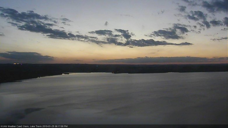 Lake Travis webcam, January 25, 2019 5:20 PM CT