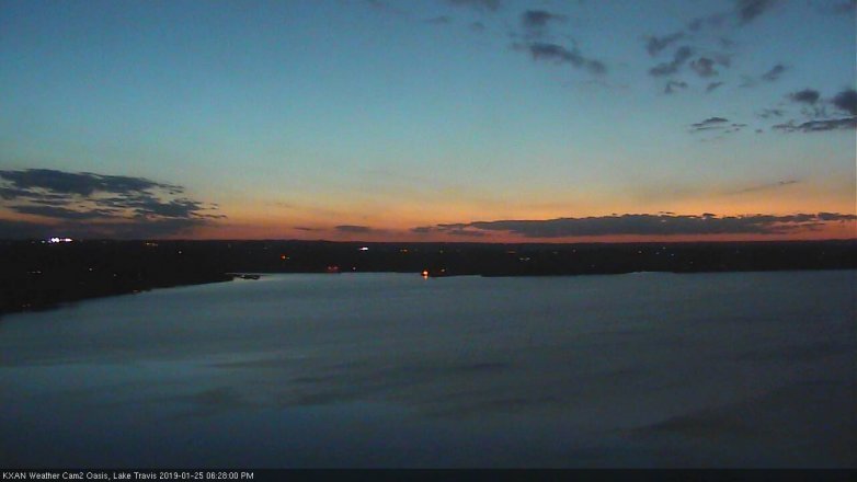 Lake Travis webcam, January 25, 2019 5:30 PM CT