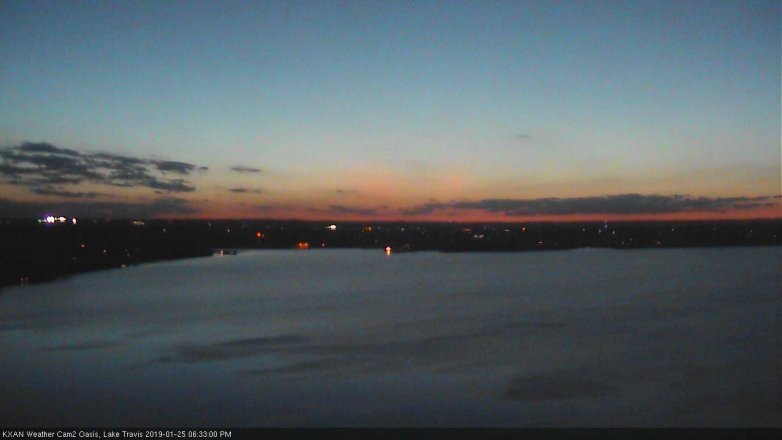 Lake Travis webcam, January 25, 2019 5:35 PM CT
