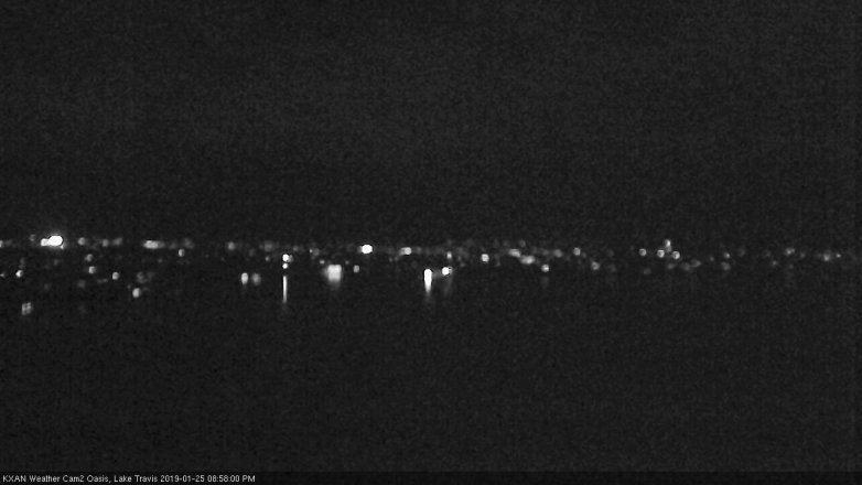 Lake Travis webcam, January 25, 2019 8:00 PM CT