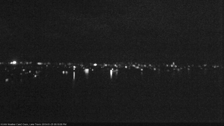 Lake Travis webcam, January 25, 2019 8:20 PM CT
