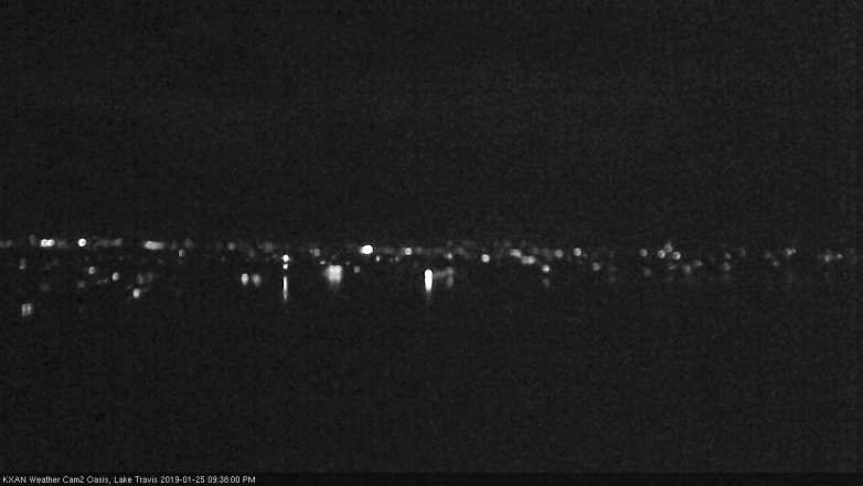 Lake Travis webcam, January 25, 2019 8:40 PM CT