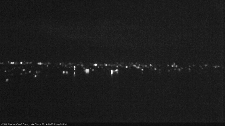 Lake Travis webcam, January 25, 2019 8:50 PM CT