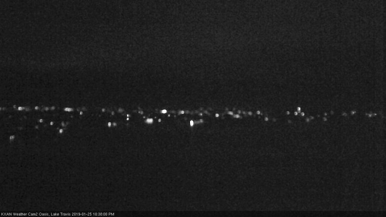 Lake Travis webcam, January 25, 2019 9:40 PM CT