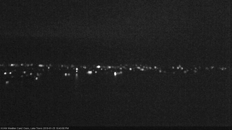 Lake Travis webcam, January 25, 2019 9:45 PM CT