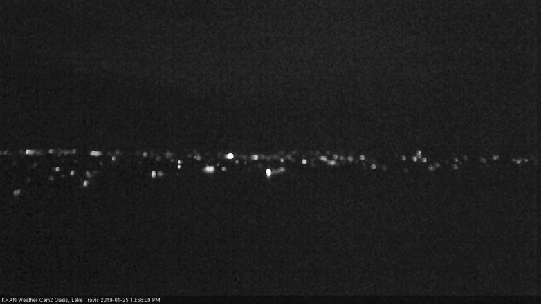 Lake Travis webcam, January 25, 2019 10:00 PM CT
