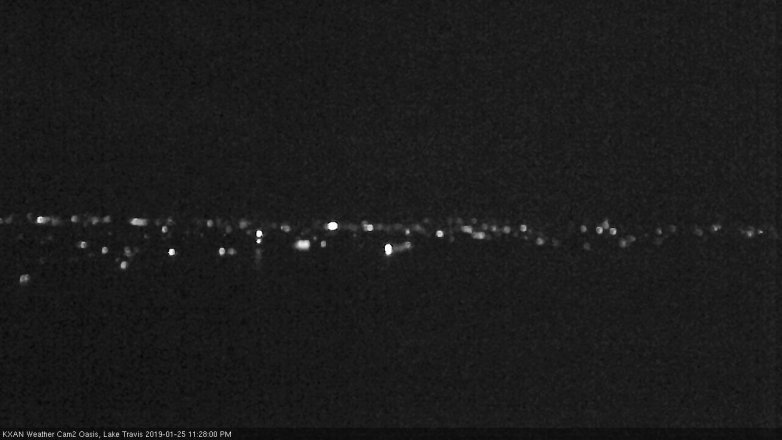 Lake Travis webcam, January 25, 2019 10:30 PM CT