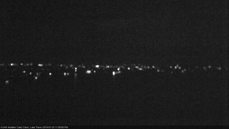 Lake Travis webcam, January 25, 2019 11:00 PM CT