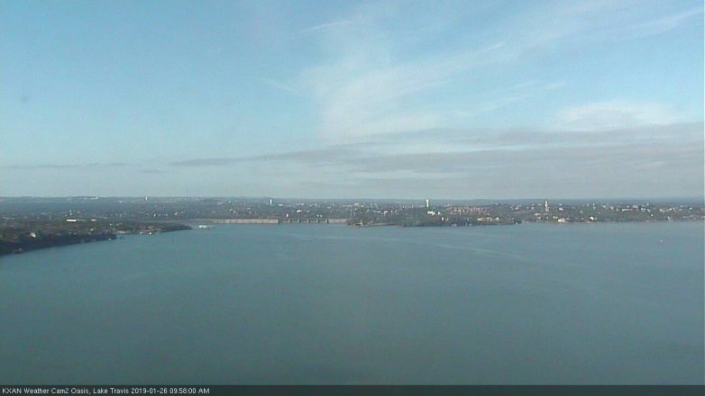 Lake Travis webcam, January 26, 2019 9:00 AM CT