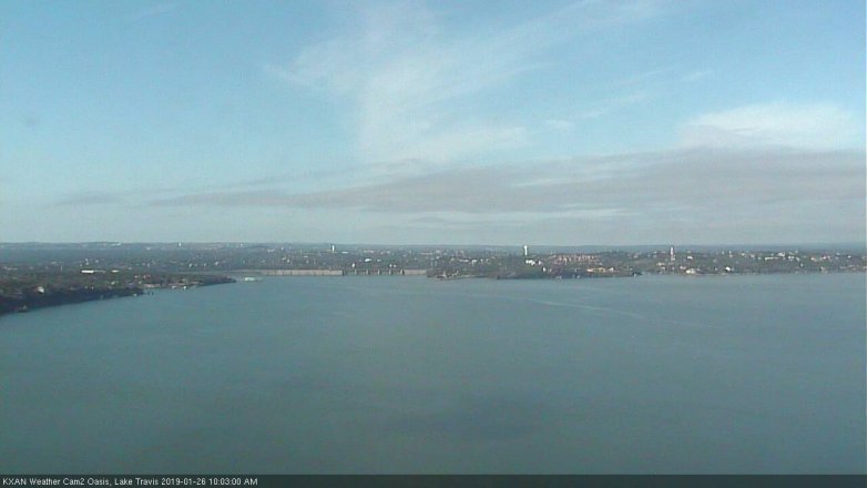 Lake Travis webcam, January 26, 2019 9:05 AM CT