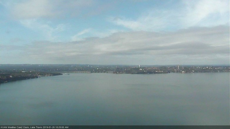 Lake Travis webcam, January 26, 2019 9:30 AM CT